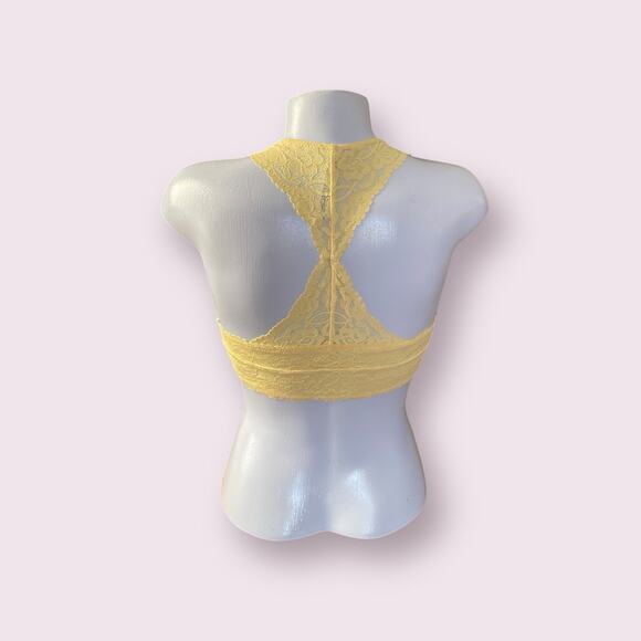 Free People Intimately FP Galloon Lace Racerback Bralette Yellow & Green S New - Picture 11 of 15